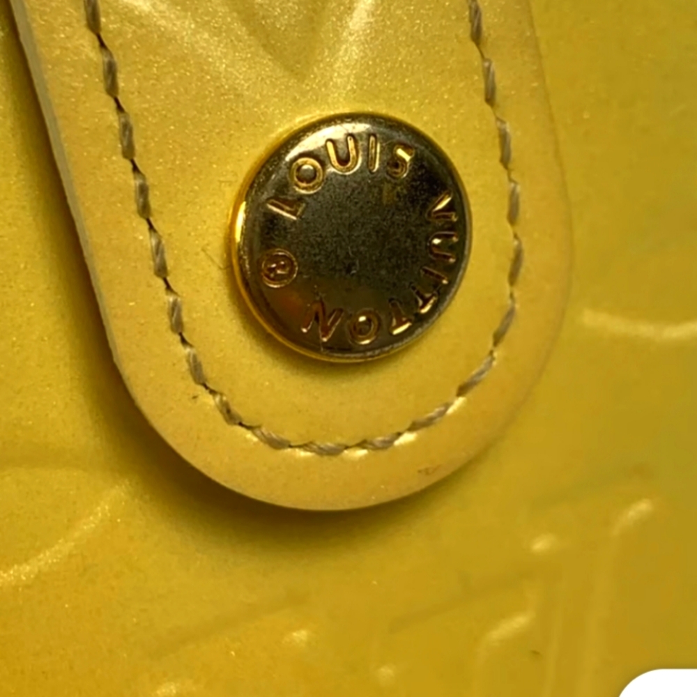 Louis Vuitton Vernis LEATHER Monogram Gold/Yellow C.O. Tiny ink marks GUC - Picture 12 of 13